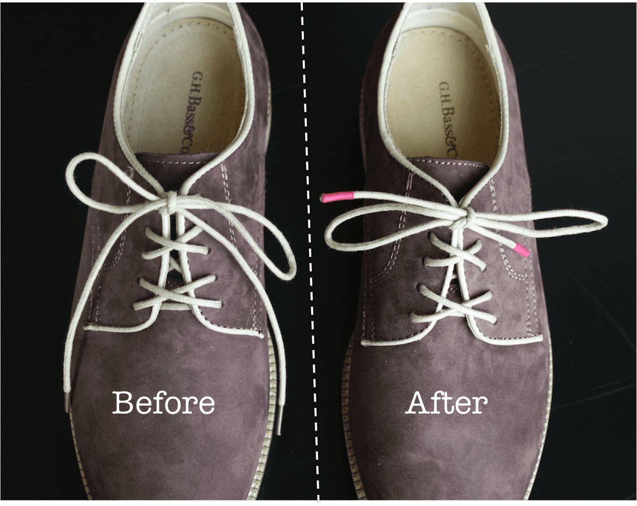 tying leather shoelaces