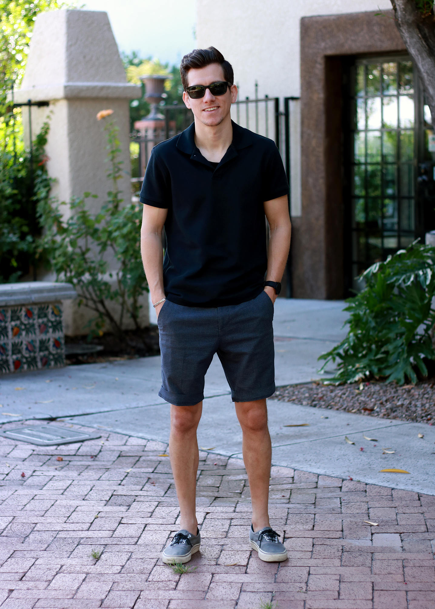 mens skinny leg shorts