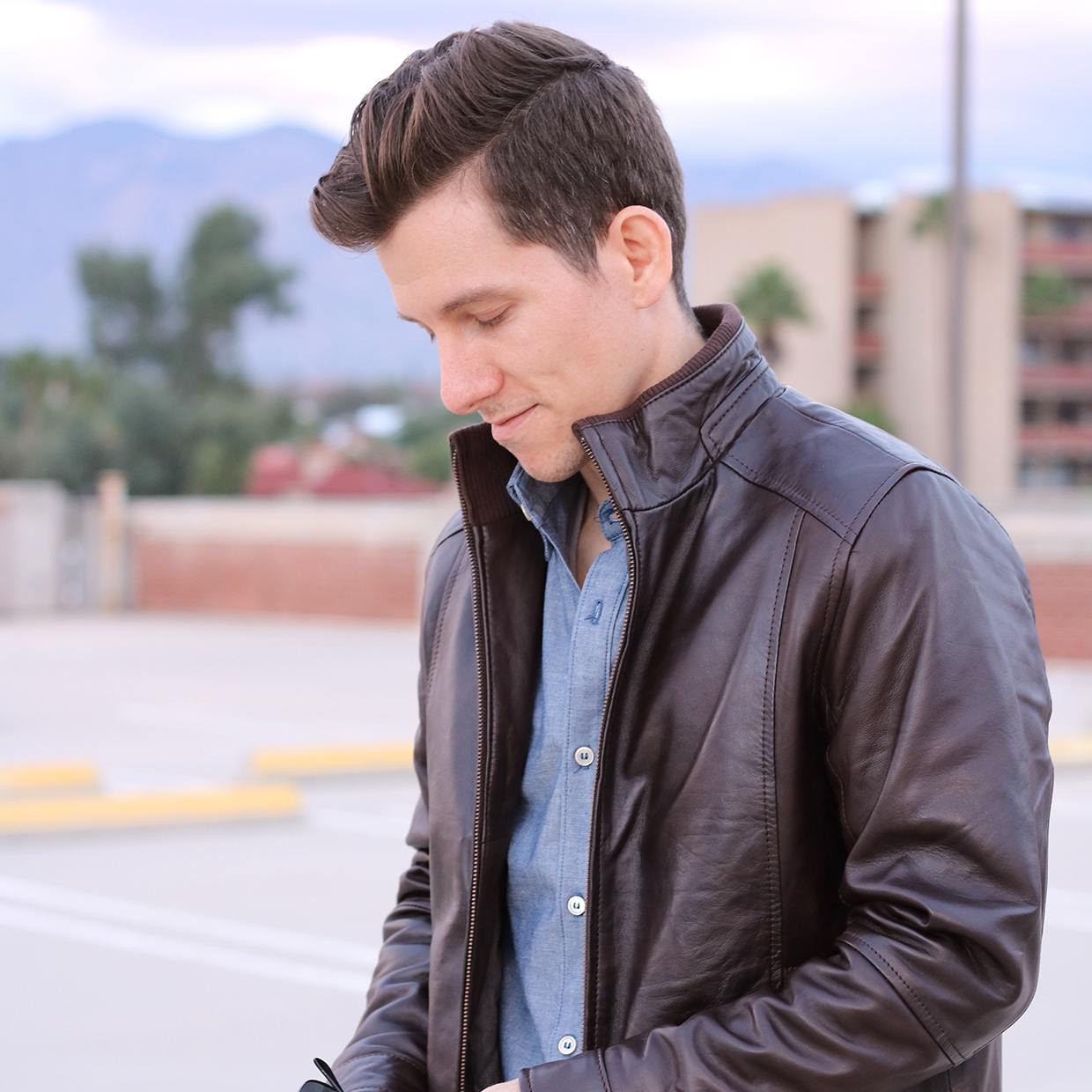 Men's Lambskin Leather Jacket in Black | Cole Haan