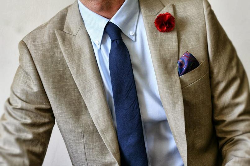 Thin blue tie