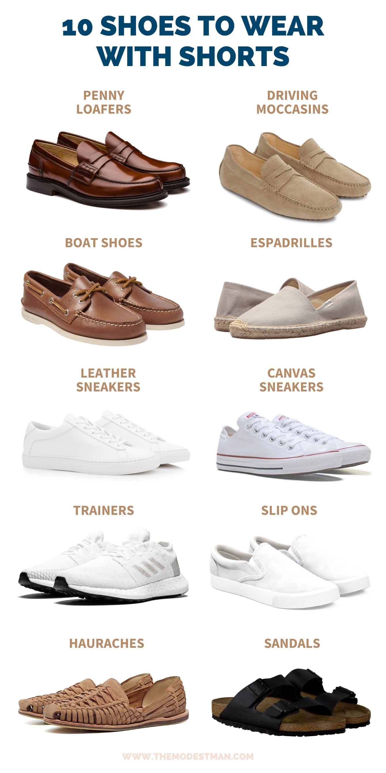 best casual shoes to wear with shorts