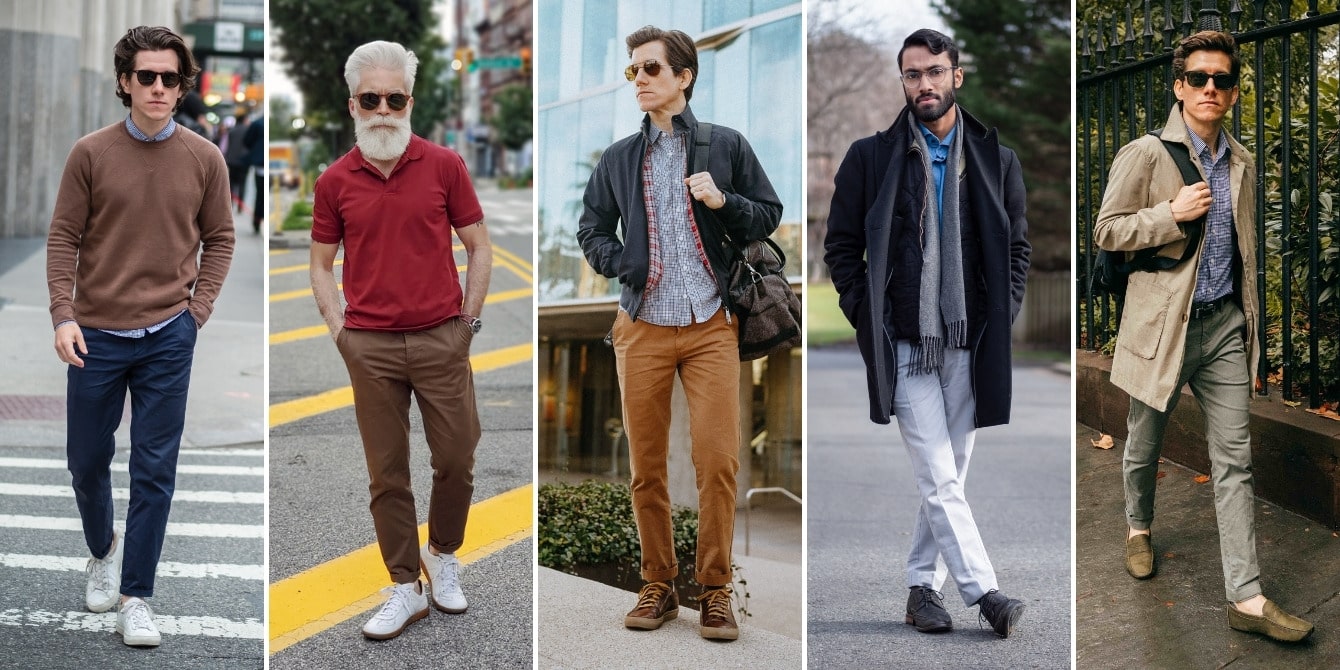 what to wear with navy blue chinos men
