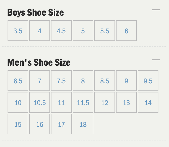 male and female shoe size equivalents