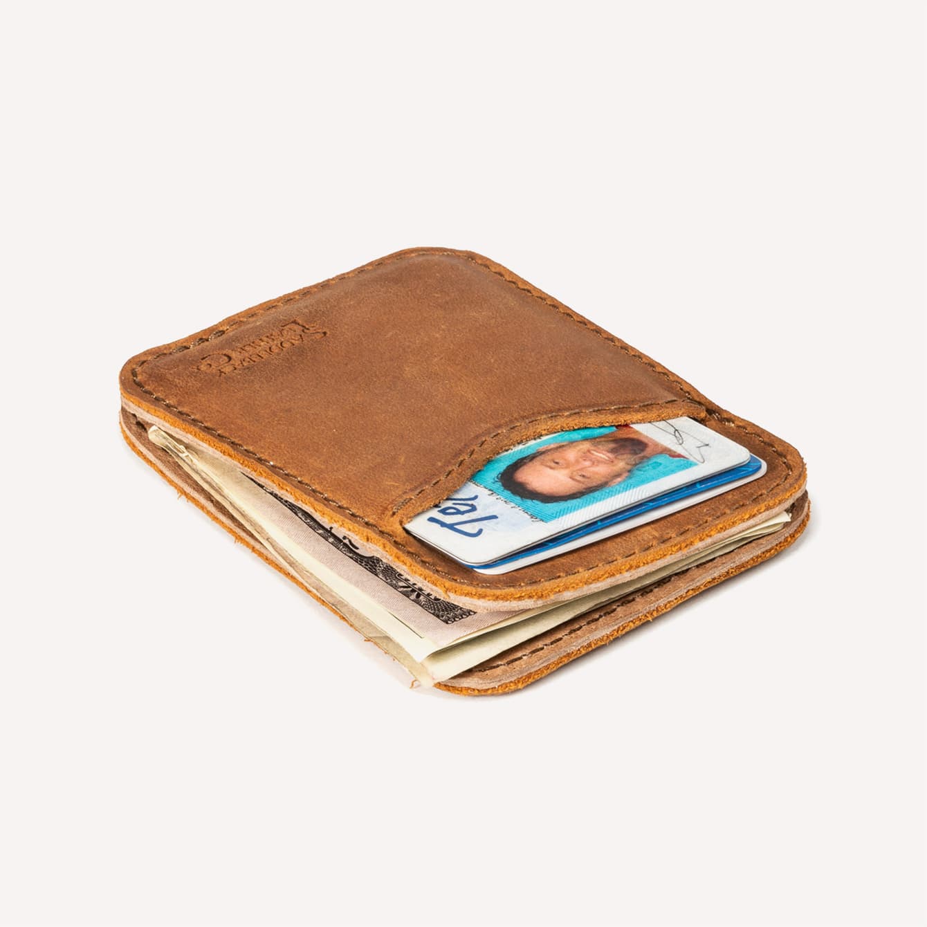 Minimalist Slim Leather Wallet Magnetic Bill Clip Pull Tab 