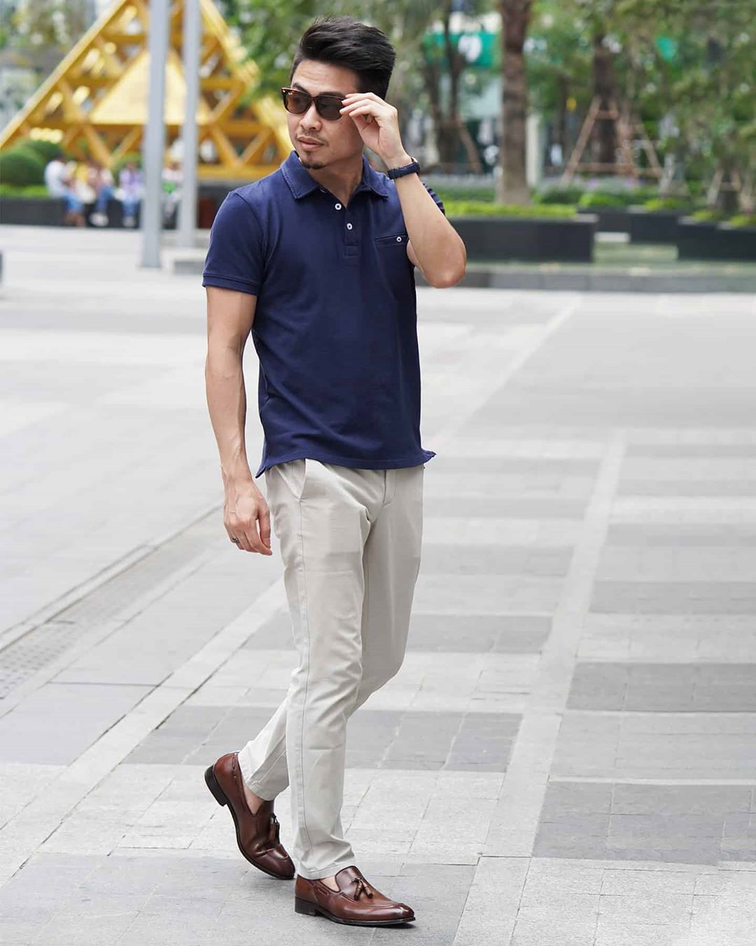 business casual polo outfit