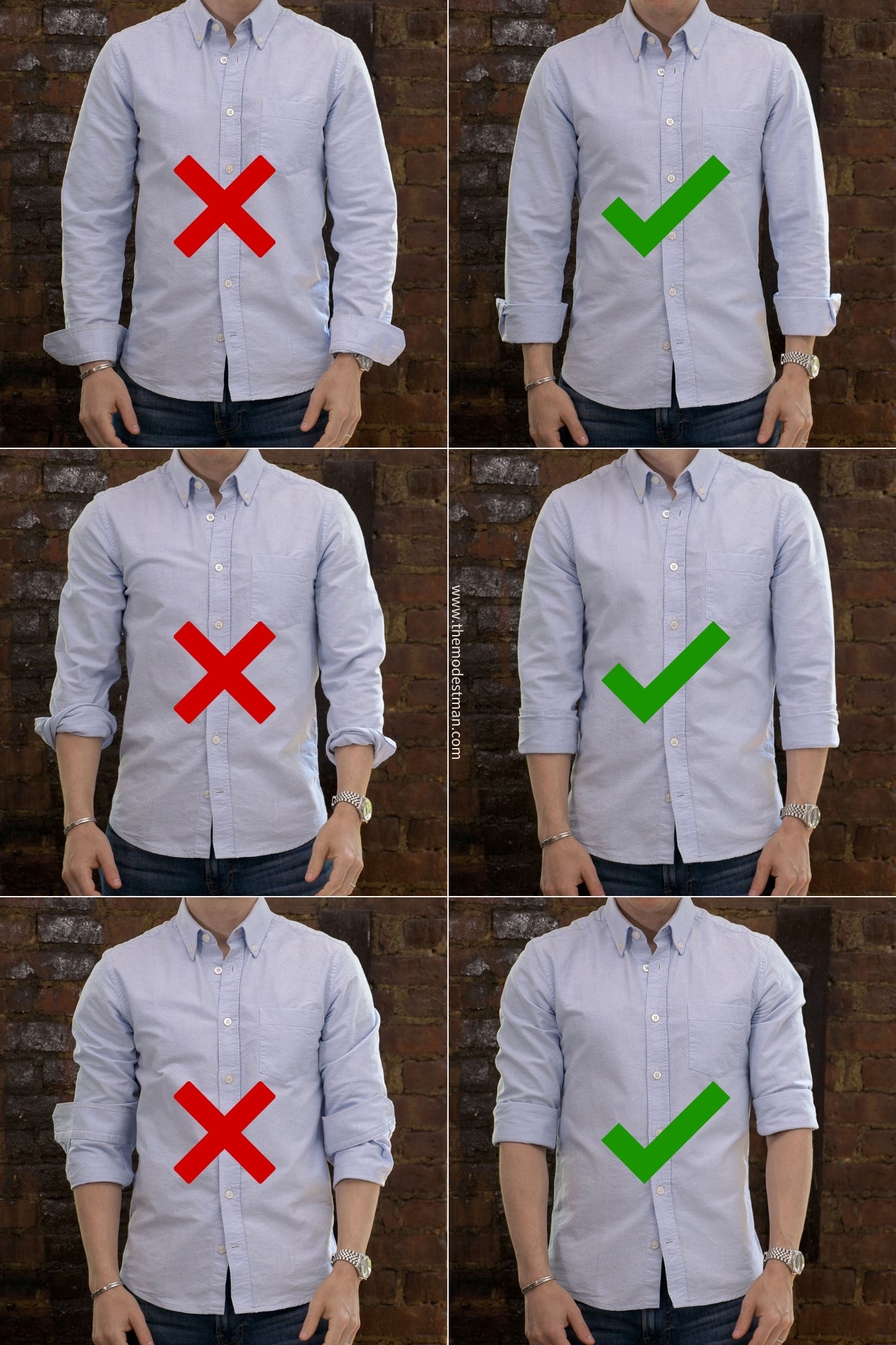 Pushing or rolling the sleeves of a blouse or shirt up