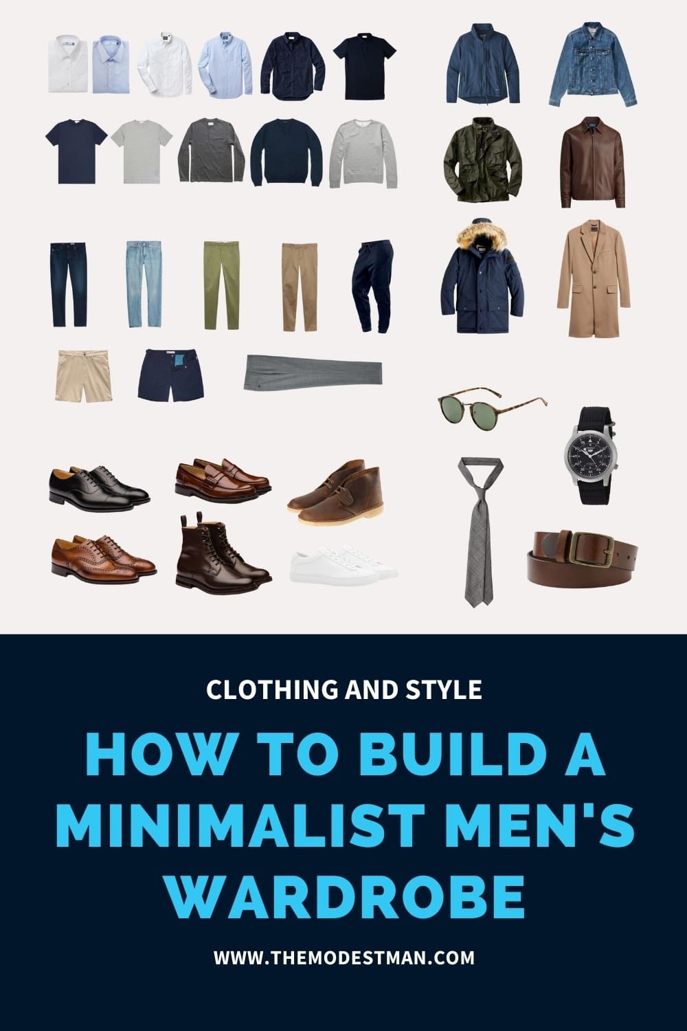 The 32 Item Minimalist Men's Wardrobe + How to Build It