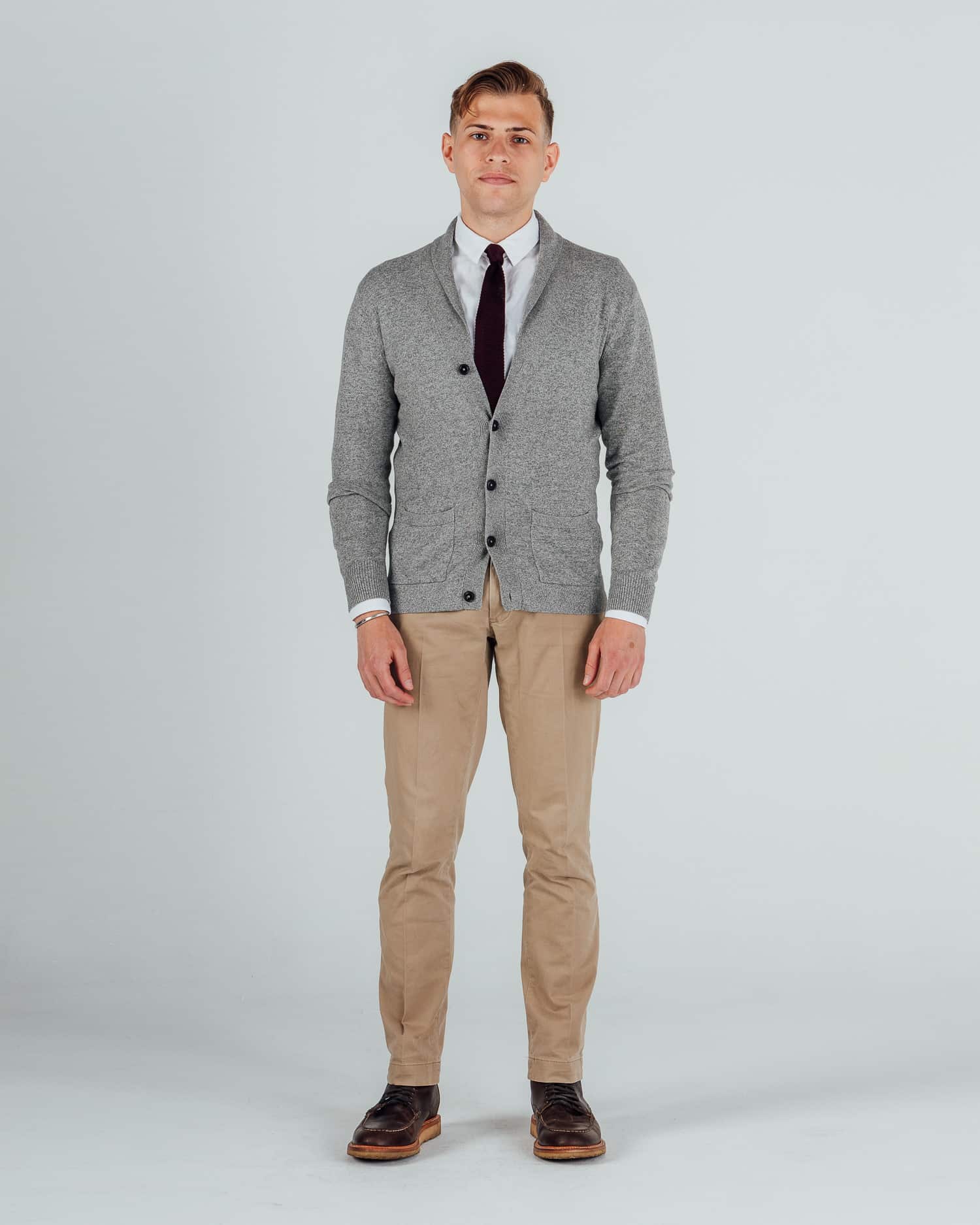 Gray Blazer with Light Gray Chino Pants
