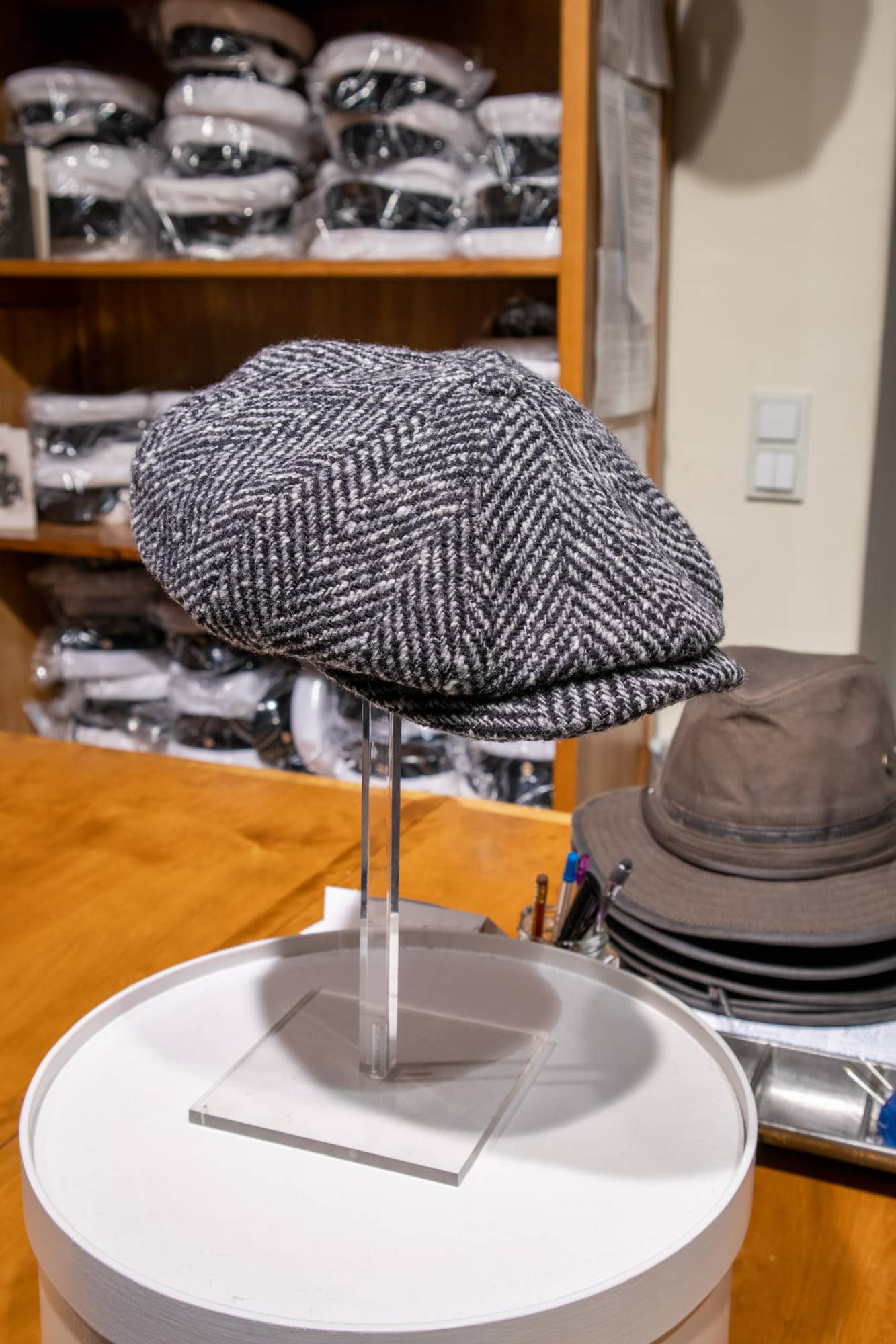 Collection of stylish men's hats of various types - hats, caps