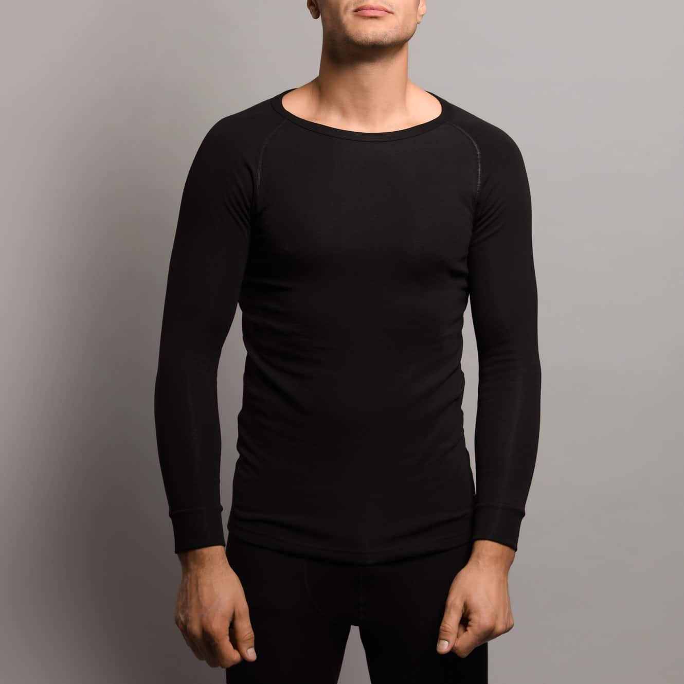 Versatile Men's Waffle Thermal Top Long Sleeve Crew Neck Shirt for Daily  Wear