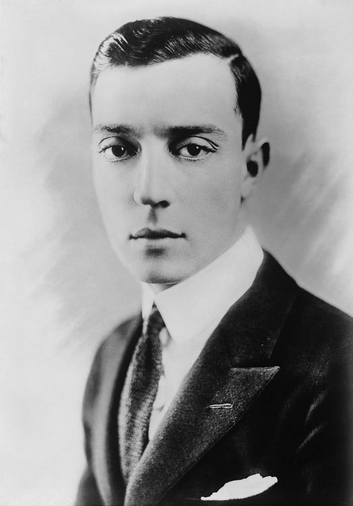 Buster Keaton wearing a pocket square